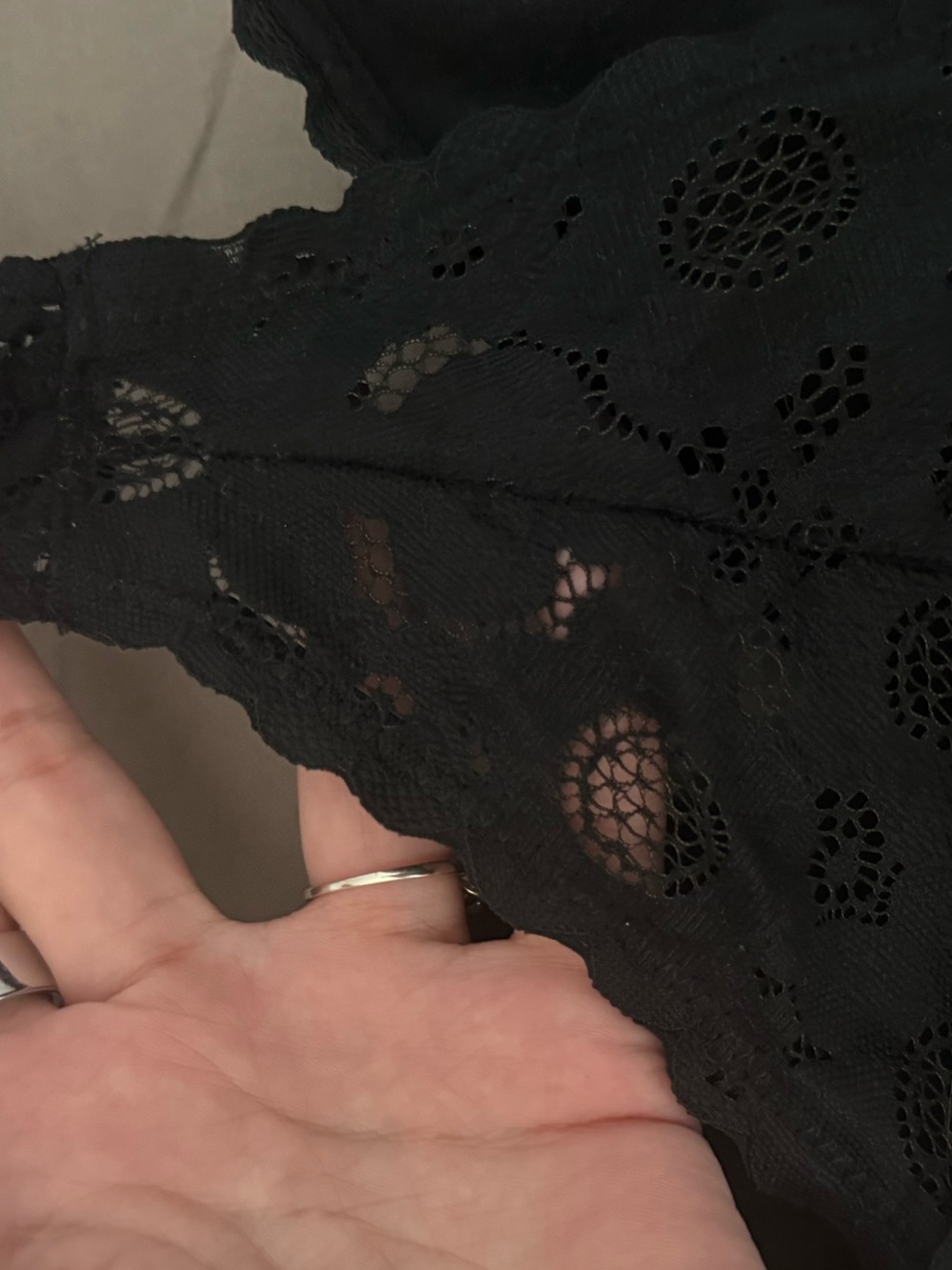 Black Lace Racerback Bralette - Women Intimates & Sleepwear size M - Picture 3 of 5